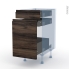 #Ipoma Noyer Kit Rénovation 18 <br />Meuble range épice, 3 tiroirs, L40 x H70 x P60 cm 