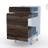 #Ipoma Noyer Kit Rénovation 18 <br />Meuble range épice, 3 tiroirs, L50 x H70 x P60 cm 