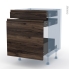 #Ipoma Noyer Kit Rénovation 18 <br />Meuble range épice, 3 tiroirs, L60 x H70 x P60 cm 