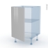 #IVIA Gris Kit Rénovation 18 <br />Meuble sous-évier , 1 porte, L50 x H70 x P60 cm 
