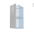 #IVIA Gris Kit Rénovation 18 <br />Meuble haut ouvrant H70 , 1 porte, L30 x H70 x P37.5 cm 