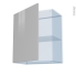 #IVIA Gris Kit Rénovation 18 <br />Meuble haut ouvrant H70 , 1 porte, L60 x H70 x P37.5 cm 