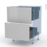 #IVIA Gris Kit Rénovation 18 <br />Meuble casserolier, 2 tiroirs-1 tiroir anglaise, L60 x H70 x P60 cm 
