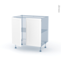 LUPI Blanc - Kit Rénovation 18 - Meuble sous-évier  - 2 portes - L80 x H70 x P60 cm