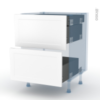LUPI Blanc - Kit Rénovation 18 - Meuble casserolier - 2 tiroirs-1 tiroir anglaise - L60xH70xP60 cm