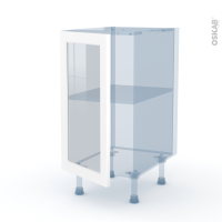 LUPI Blanc - Kit Rénovation 18 - Meuble bas vitré cuisine - 1 porte - L40 x H70 x P60 cm