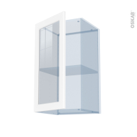 LUPI Blanc - Kit Rénovation 18 - Meuble haut vitré cuisine - 1 porte - L40 x H70 x P37.5 cm