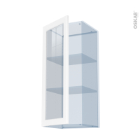 LUPI Blanc - Kit Rénovation 18 - Meuble haut vitré cuisine - L40 x H92 x P37.5 cm
