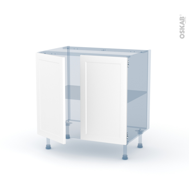 LUPI Blanc Kit Rénovation 18 <br />Meuble sous-évier , 2 portes, L80 x H70 x P60 cm 