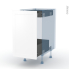 #LUPI Blanc Kit Rénovation 18 <br />Meuble bas coulissant , 1 porte-1 tiroir anglaise, L40 x H70 x P60 cm 