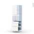 #LUPI Blanc Kit Rénovation 18 <br />Colonne Four niche 45 N°2158 , 1 porte 3 tiroirs, L60 x H195 x P60 cm 