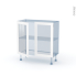 #LUPI Blanc Kit Rénovation 18 <br />Meuble bas vitré cuisine, 2 portes, L80 x H70 x P37.5 cm 