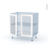 #LUPI Blanc Kit Rénovation 18 <br />Meuble bas vitré cuisine, 2 portes, L80 x H70 x P60 cm 