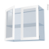 #LUPI Blanc Kit Rénovation 18 <br />Meuble haut vitré cuisine, 2 portes, L80 x H70 x P37.5 cm 