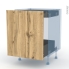 #OKA Chêne Kit Rénovation 18 <br />Meuble bas coulissant, 1 porte, 1 tiroir anglaise, L60 x H70 x P60 cm 