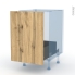 #OKA Chêne Kit Rénovation 18 <br />Meuble sous-évier, 1 porte coulissante, L50 x H70 x P60 cm 