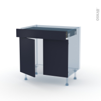 TIA Bleu - Kit Rénovation 18 - Meuble bas cuisine  - 2 portes 1 tiroir - L80xH70xP60