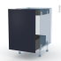 #TIA Bleu nuit Kit Rénovation 18 <br />Meuble bas coulissant , 1 porte -1 tiroir anglaise, L50 x H70 x P60 cm 