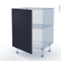 #TIA Bleu nuit Kit Rénovation 18 <br />Meuble sous-évier , 1 porte, L60 x H70 x P60 cm 