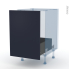 #TIA Bleu nuit Kit Rénovation 18 <br />Meuble sous-évier , 1 porte coulissante, L50 x H70 x P60 cm 