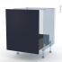 #TIA Bleu nuit Kit Rénovation 18 <br />Meuble sous-évier , 1 porte coulissante, L60 x H70 x P60 cm 