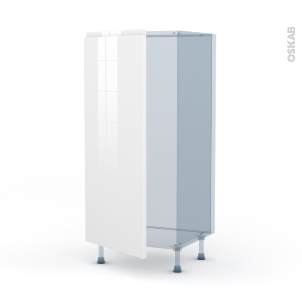 IPOMA Blanc brillant Kit Rénovation 18 <br />Armoire frigo N°27 , 1 porte, L60xH125xP60 