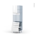 #IPOMA Blanc brillant Kit Rénovation 18 <br />Colonne Four N°1659 , 1 porte 4 tiroirs, L60xH195xP60 