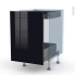 #KERIA Noir - Kit Rénovation 18 - Meuble bas coulissant  - 1 porte -1 tiroir anglaise - L50xH70xP60