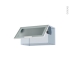 #SOKLEO Façade alu blanc vitrée <br />Kit Rénovation 18, Meuble haut abattant H35 , 1 porte, L60xH35xP37,5 