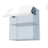 #IPOMA Blanc brillant Kit Rénovation 18 <br />Meuble haut MO niche 36/38 , 1 porte, L60xH70xP37,5 