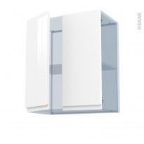IPOMA Blanc brillant - Kit Rénovation 18 - Meuble haut ouvrant H70 - 2 portes - L60xH70xP37,5
