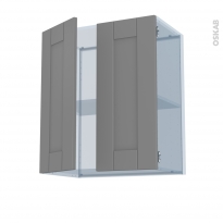FILIPEN Gris - Kit Rénovation 18 - Meuble haut ouvrant H70 - 2 portes - L60xH70xP37,5