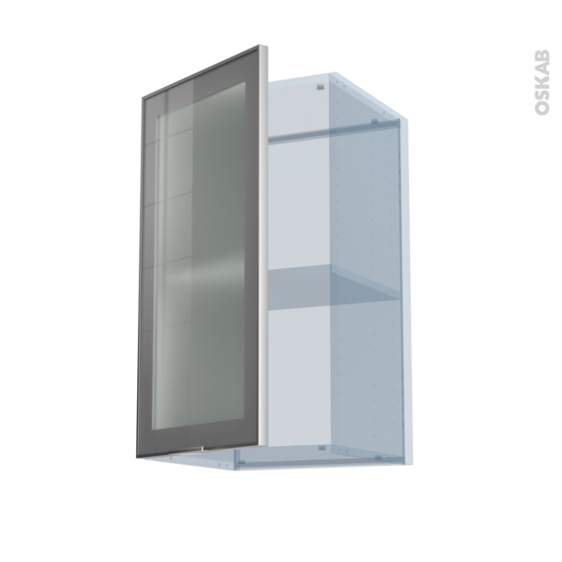 SOKLEO Façade alu vitrée <br />Kit Rénovation 18, Meuble haut ouvrant H70 , 1 porte, L40xH70xP37,5 
