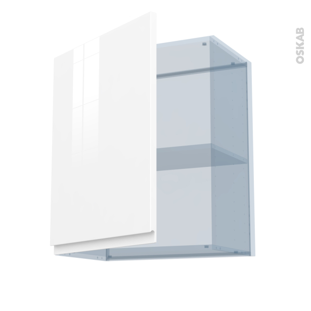 IPOMA Blanc brillant Kit Rénovation 18 <br />Meuble haut ouvrant H70, 1 porte, L60 x H70 x P37,5 cm 