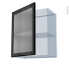 #SOKLEO Façade alu noir vitrée <br />Kit Rénovation 18, Meuble haut ouvrant H70 , 1 porte, L60xH70xP37,5 