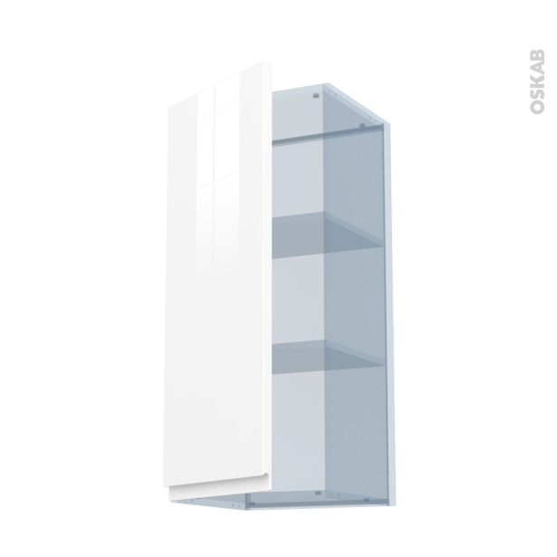 IPOMA Blanc brillant Kit Rénovation 18 <br />Meuble haut ouvrant H92 , 1 porte, L40xH92xP37,5 