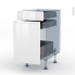#IPOMA Blanc brillant Kit Rénovation 18 <br />Meuble range épice, 3 tiroirs, L40xH70xP60 