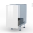 #IPOMA Blanc brillant Kit Rénovation 18 <br />Meuble sous-évier, 1 porte coulissante, L40 x H70 x P60 cm 