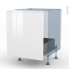 #IPOMA Blanc brillant Kit Rénovation 18 <br />Meuble sous-évier , 1 porte coulissante, L60xH70xP60 