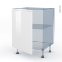 IPOMA Blanc brillant - Kit Rénovation 18 - Meuble sous-évier  - 1 porte - L60xH70xP60
