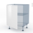 #IPOMA Blanc brillant Kit Rénovation 18 <br />Meuble sous-évier , 1 porte, L60xH70xP60 