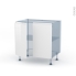 #IPOMA Blanc brillant Kit Rénovation 18 <br />Meuble sous-évier , 2 portes, L80xH70xP60 