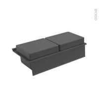 Rangement 2 boîtes - Avec couvercle - Pour meuble prof 40 cm - HAKEO