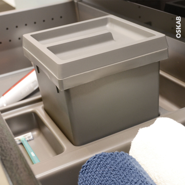 Kit poubelle tiroir bas Pour meuble prof 50 cm <br />HAKEO 