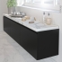 #Meuble de salle de bains - Plan vasque NAJA - IPOMA Noir mat - 2 tiroirs - Côtés décors - L60,5 x H71,5 x P50,5 cm