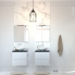 #Meuble de salle de bains - Sous vasque - IPOMA Blanc brillant - 2 tiroirs - Côtés décors - L60 x H57 x P40 cm