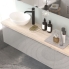 #Meuble de salle de bains Plan vasque REZO <br />IVIA Gris, 2 tiroirs, Côtés décors, L80,5 x H58,5 x P40,5 cm 