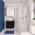#Armoire de toilette - Rangement haut - GINKO Noir - 1 porte - Côtés blancs - L60 x H70 x P17 cm