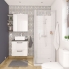 #Armoire de salle de bains - Rangement haut - BORA Blanc - 1 porte miroir - Côtés décors - L60 x H70 x P27 cm