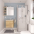 #Colonne de salle de bains 2 portes <br />IPOMA Chêne Naturel, Côtés blancs, Version A, L40 x H182 x P40 cm 